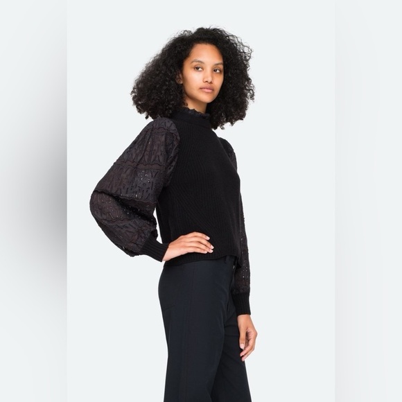 Sea New York Sweaters - Sea NY Iris Wool Puff Sleeve Sweater Blouse Size M